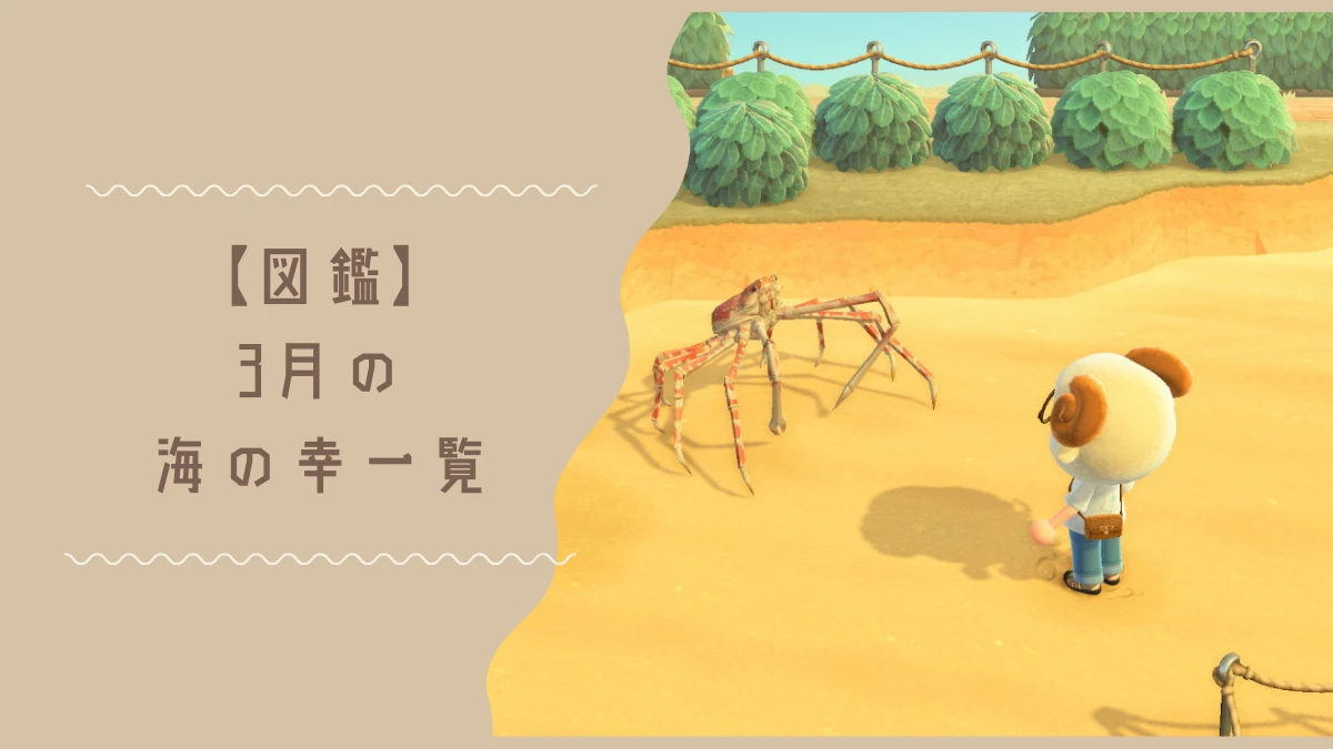 3月に出現するあつ森の海の幸一覧リストページのトップ画像